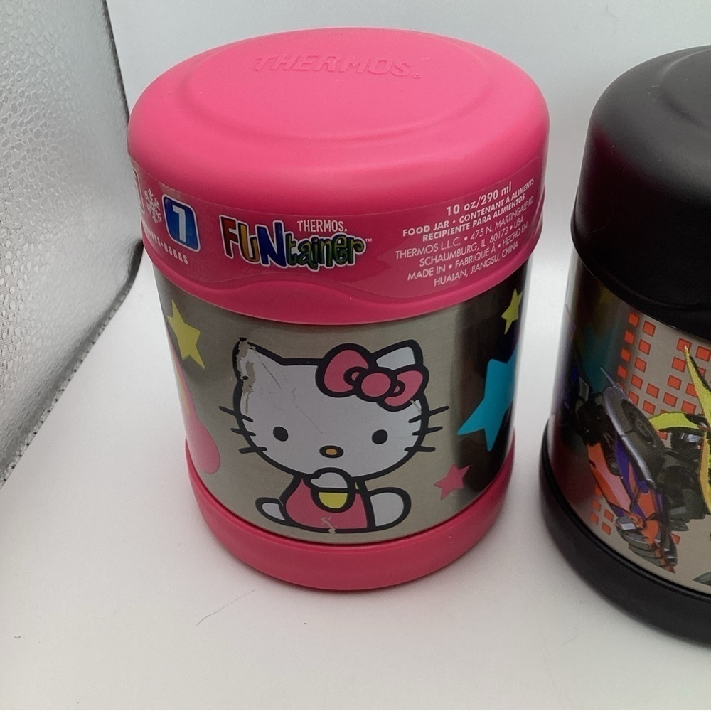 2 Thermos  bundle— Transformers & hello Kitty both 10 oz - Picture 2 of 8